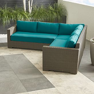 Ventura Umber 3-Piece Loveseat Sectional with Sunbrella ® Cushions
