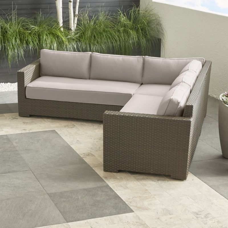 Ventura Umber 3-Piece Loveseat Sectional with Sunbrella ® Cushions