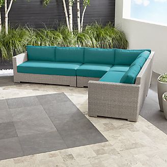 Ventura Quartz 4-Piece Loveseat Sectional with Sunbrella ® Cushions