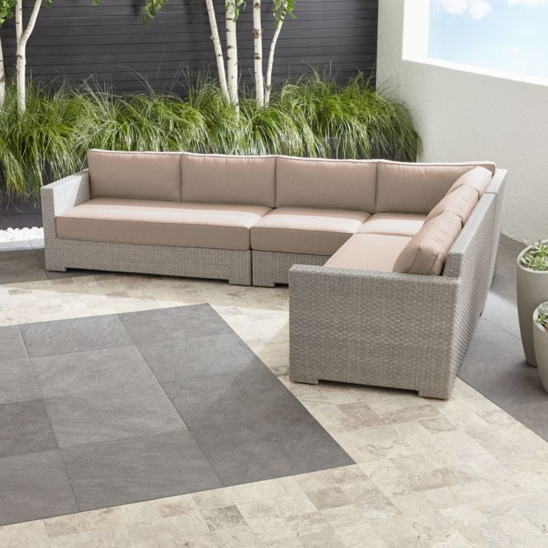 Ventura Quartz 4-Piece Loveseat Sectional with Sunbrella ® Cushions