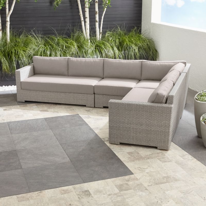 Ventura Quartz 4-Piece Loveseat Sectional with Sunbrella ® Cushions