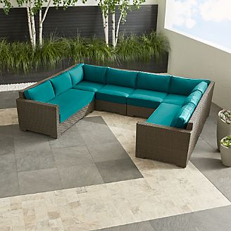 Ventura Umber 6-Piece Loveseat Sectional with Sunbrella ® Cushions