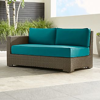 Ventura Umber Modular Left Arm Loveseat with Sunbrella ® Cushions