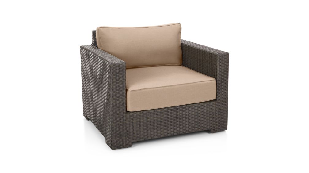 Ventura Umber Lounge Chair with Sunbrella Cushions Crate and Barrel