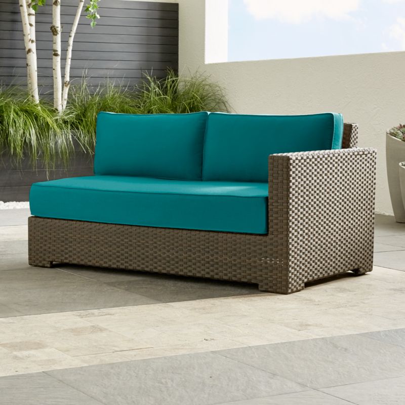 Ventura Umber Modular Right Arm Loveseat with Sunbrella ® Cushions