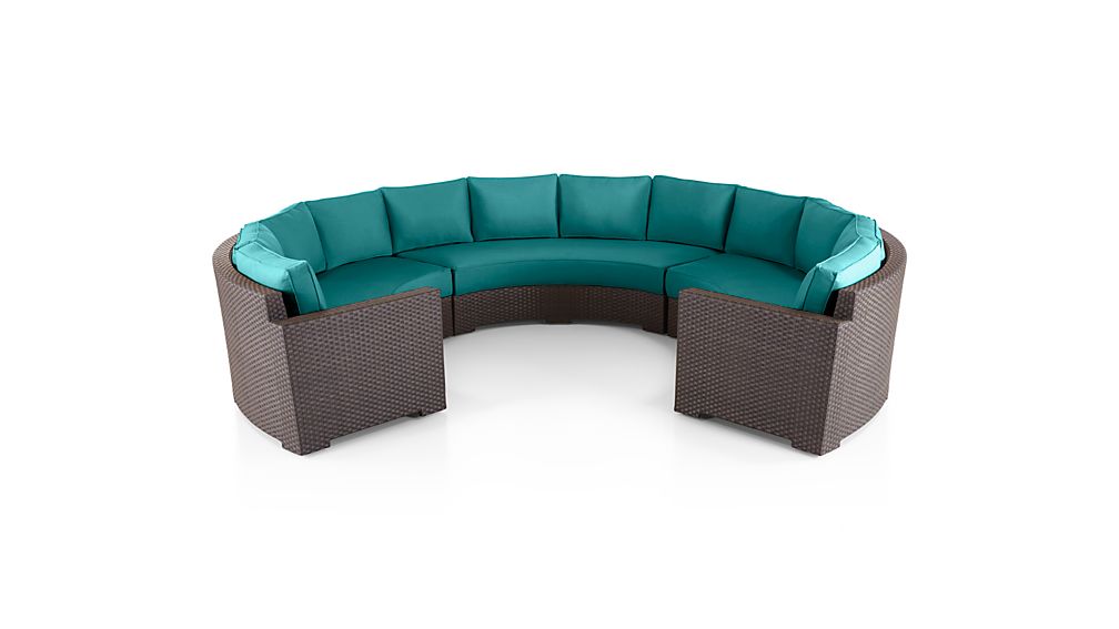 Ventura Umber Round Large 3 Piece Sectional With Sunbrella Ventura Umber Round Large 3 Piece Sectional With Sunbrella Cushions