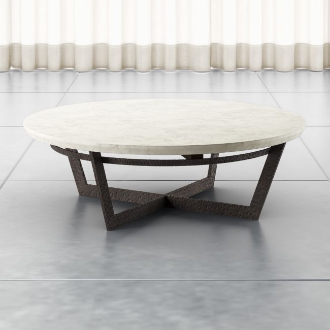 Online Designer Living Room Verdad Round White Marble Coffee Table