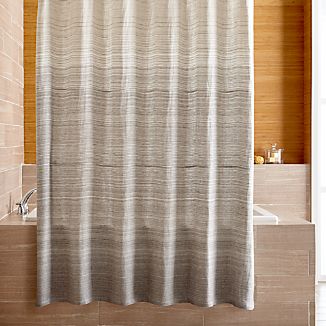 Grey Shower Curtains Crate And Barrel Veres Grey Ombre Shower Curtain