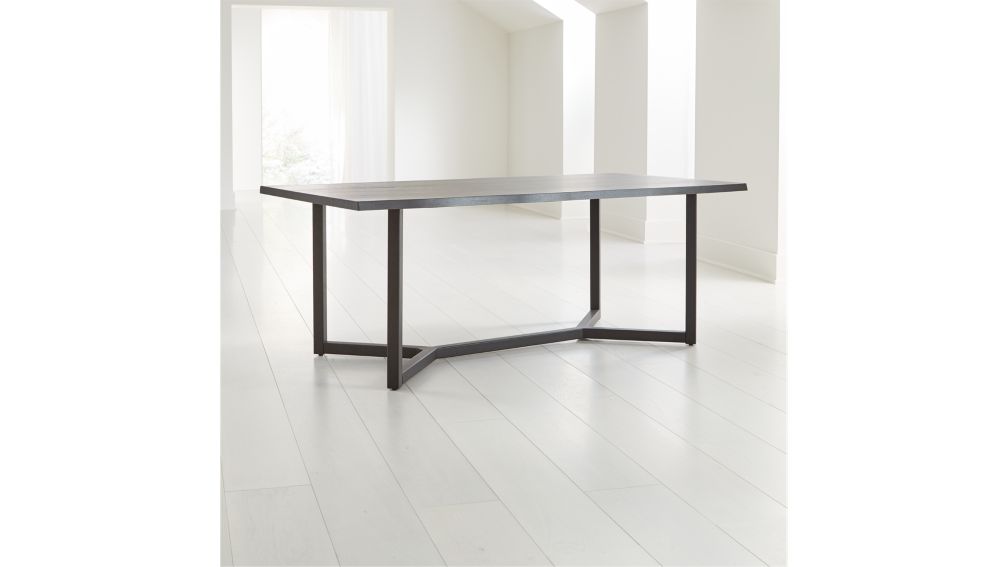 Verge 80" Black Live Edge Dining Table + Reviews Crate and Barrel