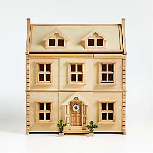 wooden doll houses with furniture