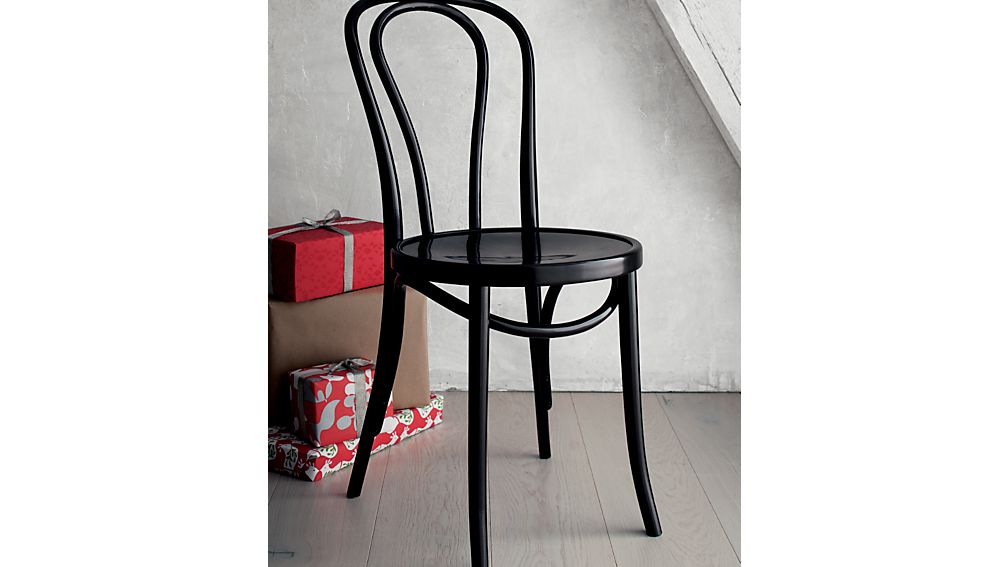 Vienna Black Wood Dining Chair Crate and Barrel