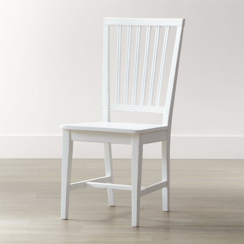 Village White Wood Dining Chair | Crate and Barrel