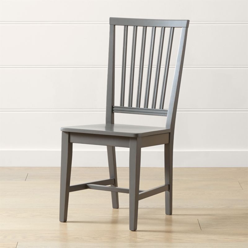 Village Grey Wood Dining Chair | Crate and Barrel