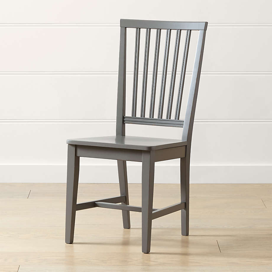 Village Grey Wood Dining Chair Crate and Barrel Canada