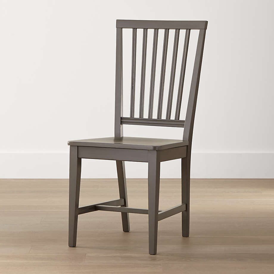 Village Grigio Wood Dining Chair | Crate and Barrel