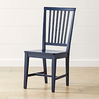 Painted Wood Chairs Crate And Barrel Village Indigo Wood Dining Chair