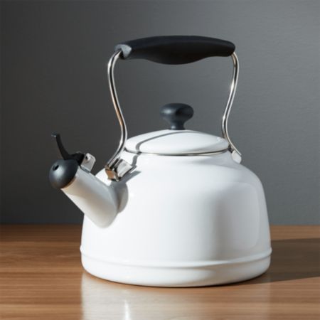 Chantal Vintage White Steel Enamel Tea Kettle Reviews Crate