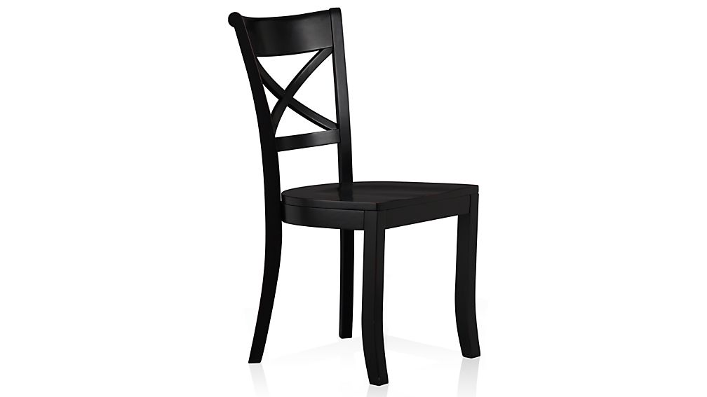 Vintner Black Wood Dining Chair and Cushion | Crate and Barrel