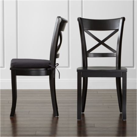 Vintner Black Wood Dining Chair And Cushion