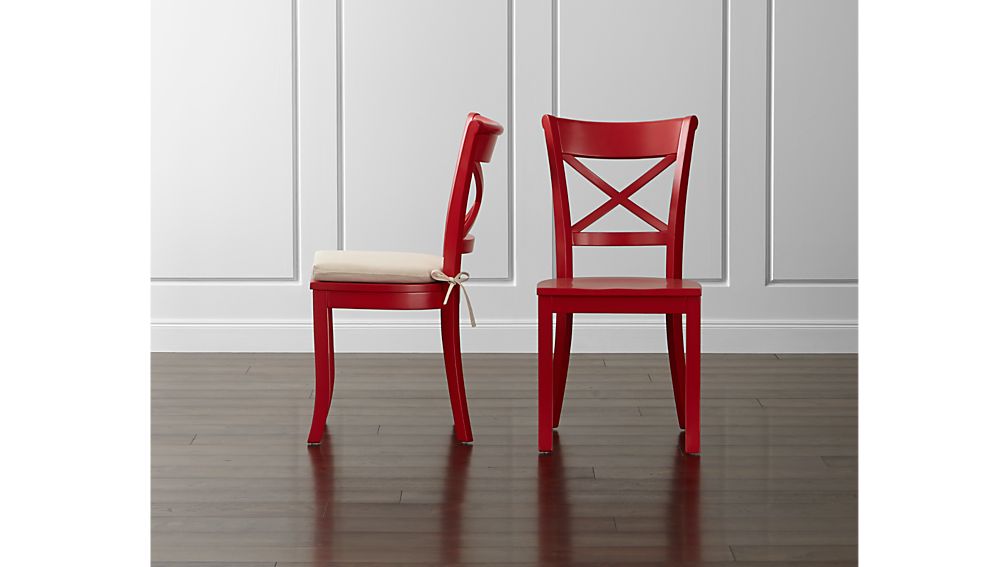 Vintner Red Wood Dining Chair Crate and Barrel
