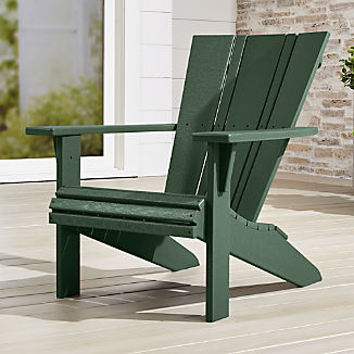 Outdoor Chairs Crate And Barrel Vista Ii Green Adirondack Chair