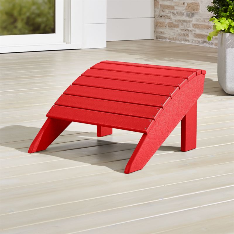 Vista II Sunset Red Adirondack Ottoman Reviews Crate And Barrel   VistaIIAdirondackOttSunRedSHS19 16x9