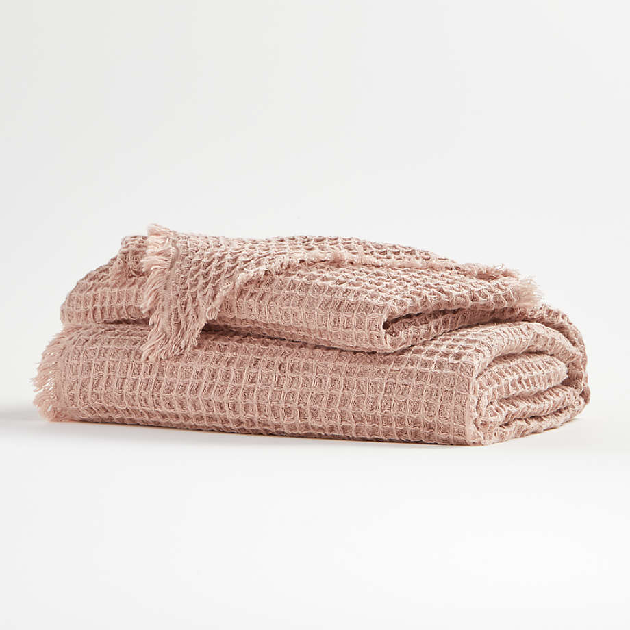 Pink Waffle Throw + Reviews Crate and Barrel