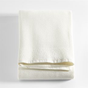 Image of Ivory 100% Organic Cotton Waffle Bath Towel