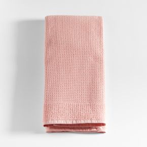 Image of Pink 100% Organic Cotton Waffle Hand Towel