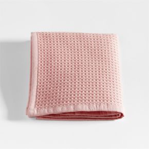Image of Pink 100% Organic Cotton Waffle Washcloth