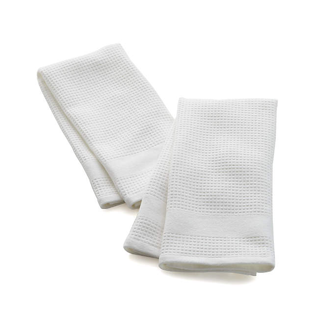 white waffle tea towels