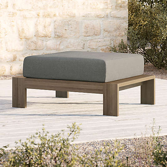 Teak Ottomans Crate and Barrel