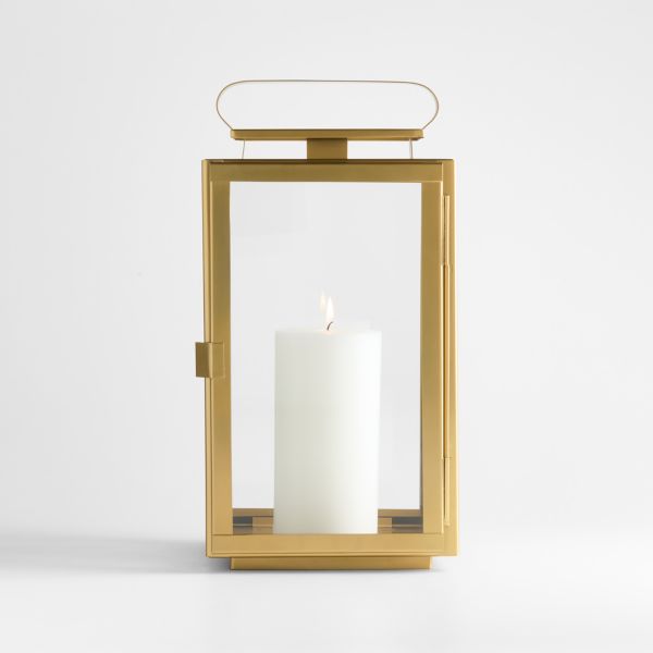 Walker Brass Finish Metal Outdoor Lantern 17.75