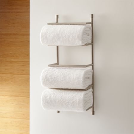 Brushed Steel Wall Mount Towel Rack Reviews Crate And Barrel