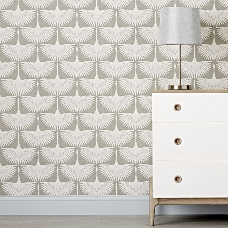 Tempaper Feather Flock Removable Wallpaper + Reviews | Crate and Barrel