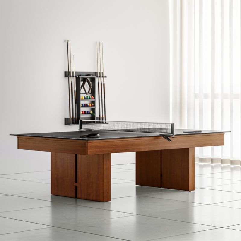 Walnut Pool Table With Table Tennis Kit Khaki Felt Reviews Crate And Barrel