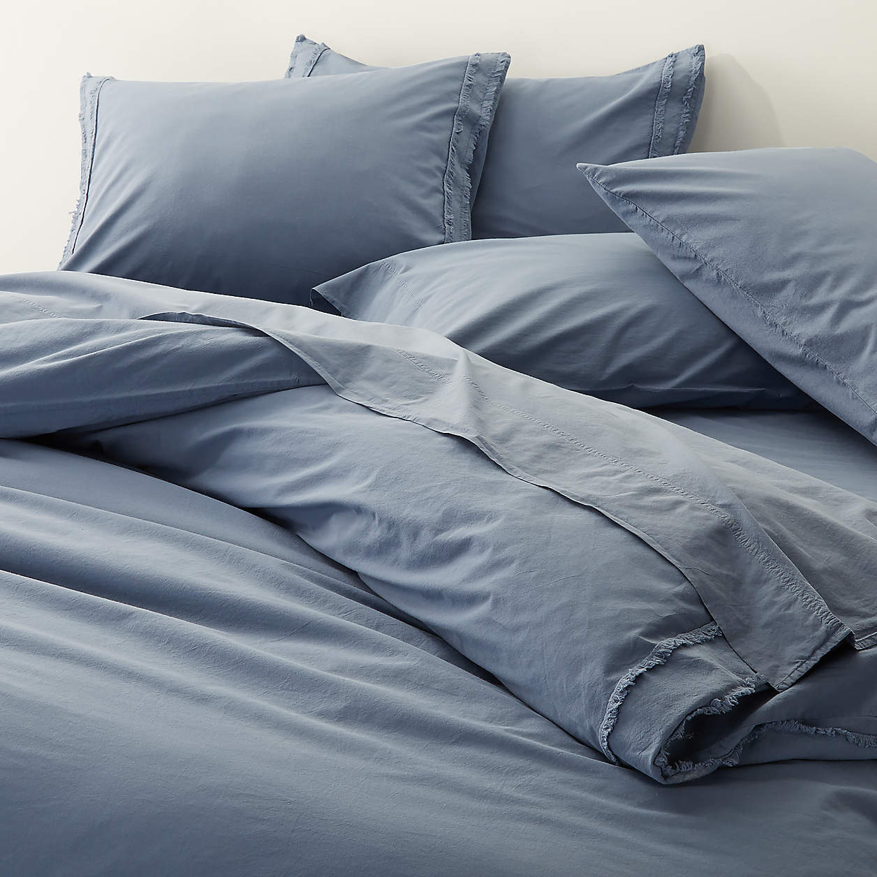 Organic Cotton Blue Duvet Covers and Pillow Shams Crate and Barrel