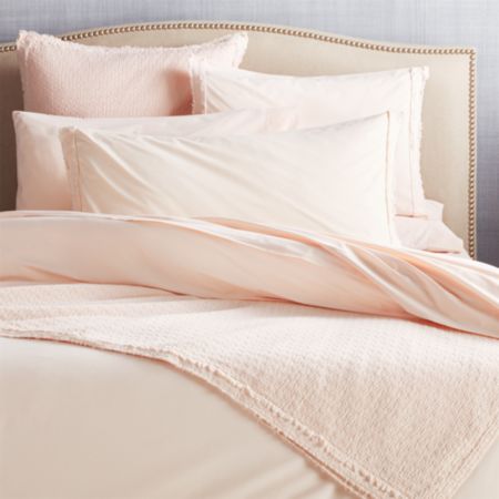 Washed Organic Cotton Blush Coverlets And Pillow Shams Crate And
