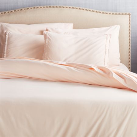 Washed Organic Cotton Blush Duvet Cover And Pillow Shams Crate