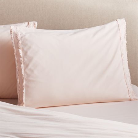 Washed Organic Cotton Blush Standard Pillow Sham Reviews Crate