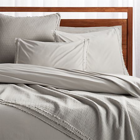 Washed Organic Cotton Grey King Coverlet Reviews Crate And Barrel