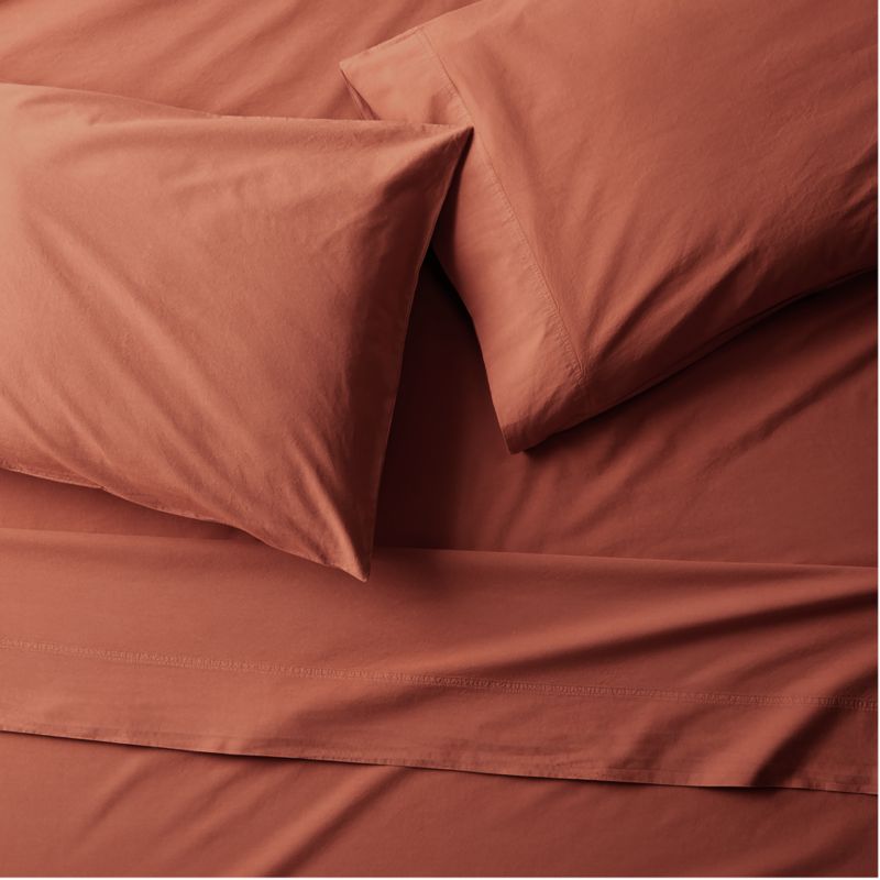 Washed Organic Cotton Red Sheet Sets Crate And Barrel