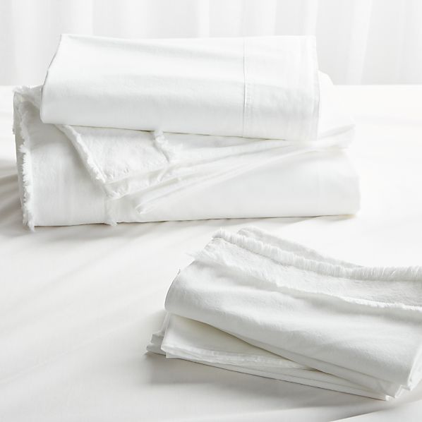 Washed Organic Cotton White Duvet Covers And Pillow Shams Crate