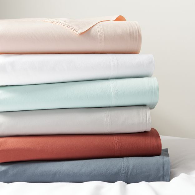 Washed Organic Cotton Sheet Sets | Crate and Barrel