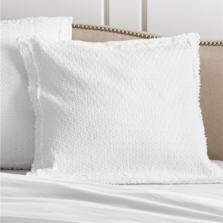 Washed Organic Cotton White Euro Sham Reviews Crate And Barrel