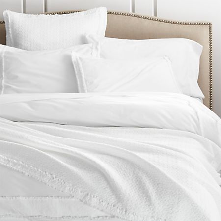Washed Organic Cotton White Duvet Covers And Pillow Shams Crate