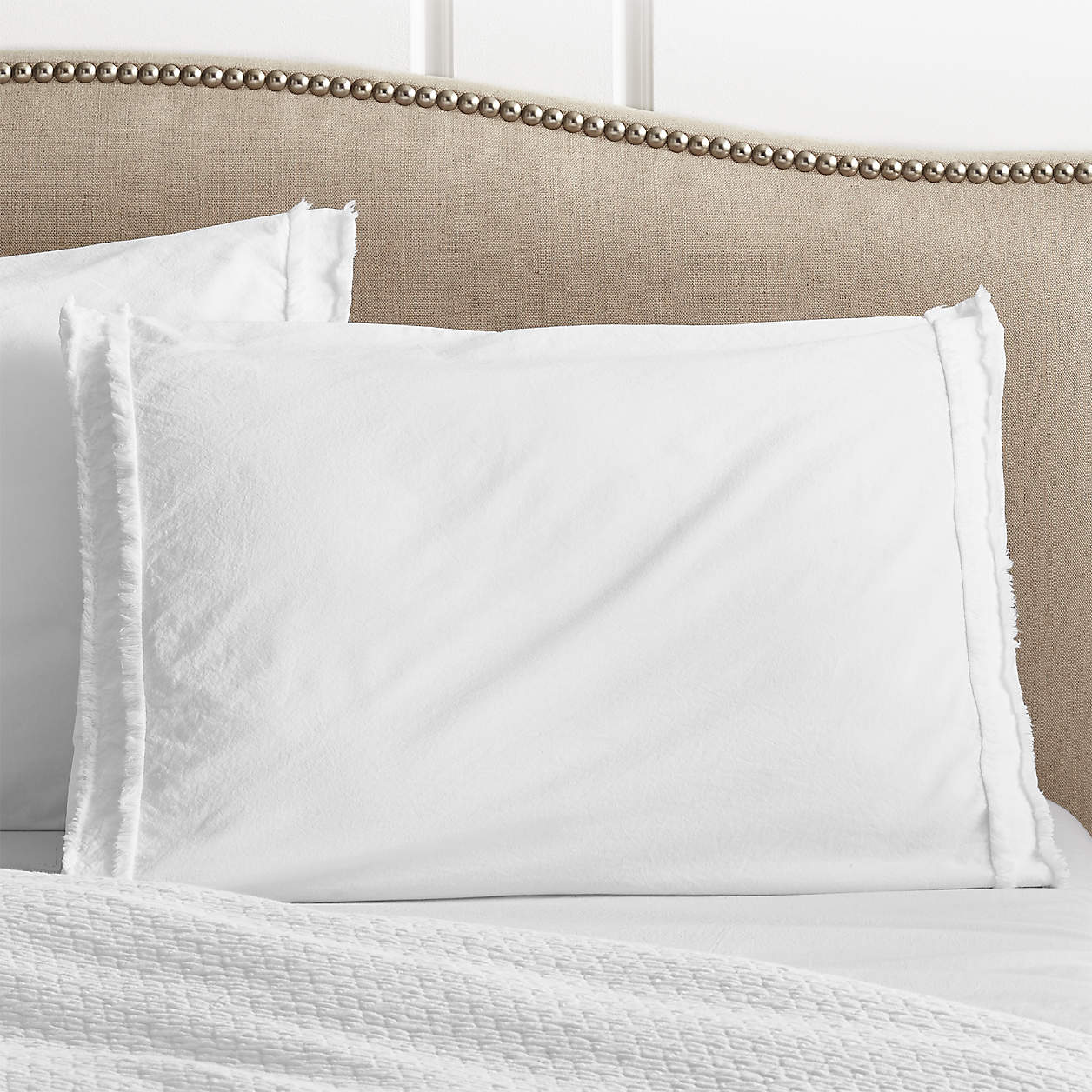 Washed Organic Cotton White Duvet Covers and Pillow Shams Crate and Barrel