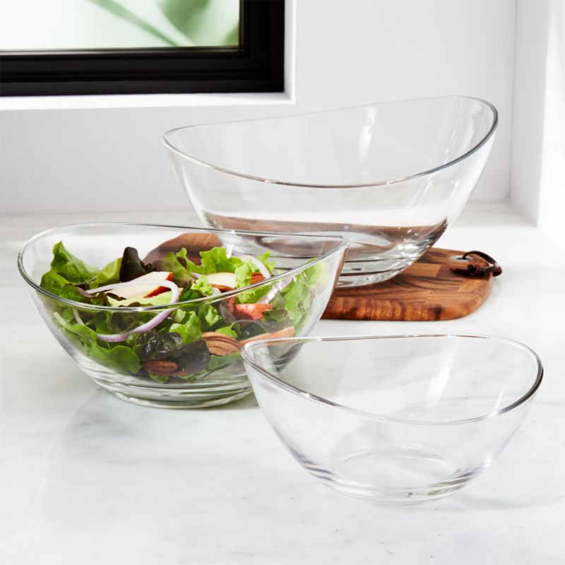 clear glass mixing bowls with lids