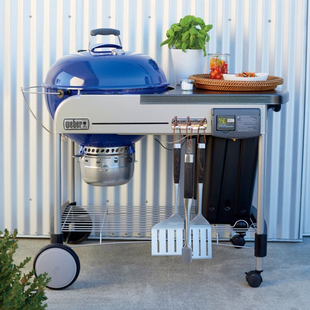 weber slate blue performer deluxe charcoal grill