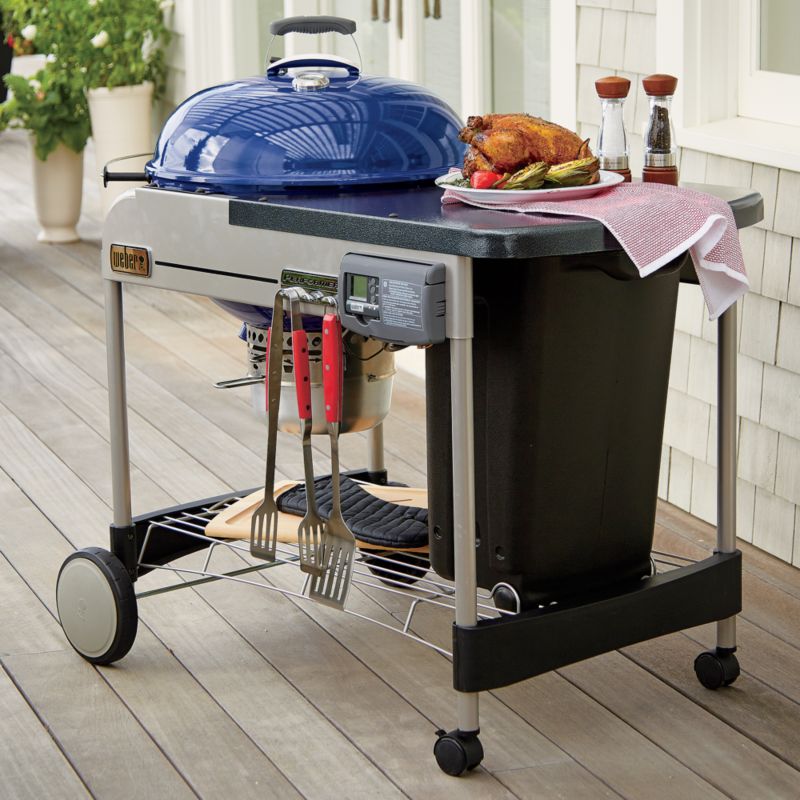 weber slate blue performer deluxe charcoal grill